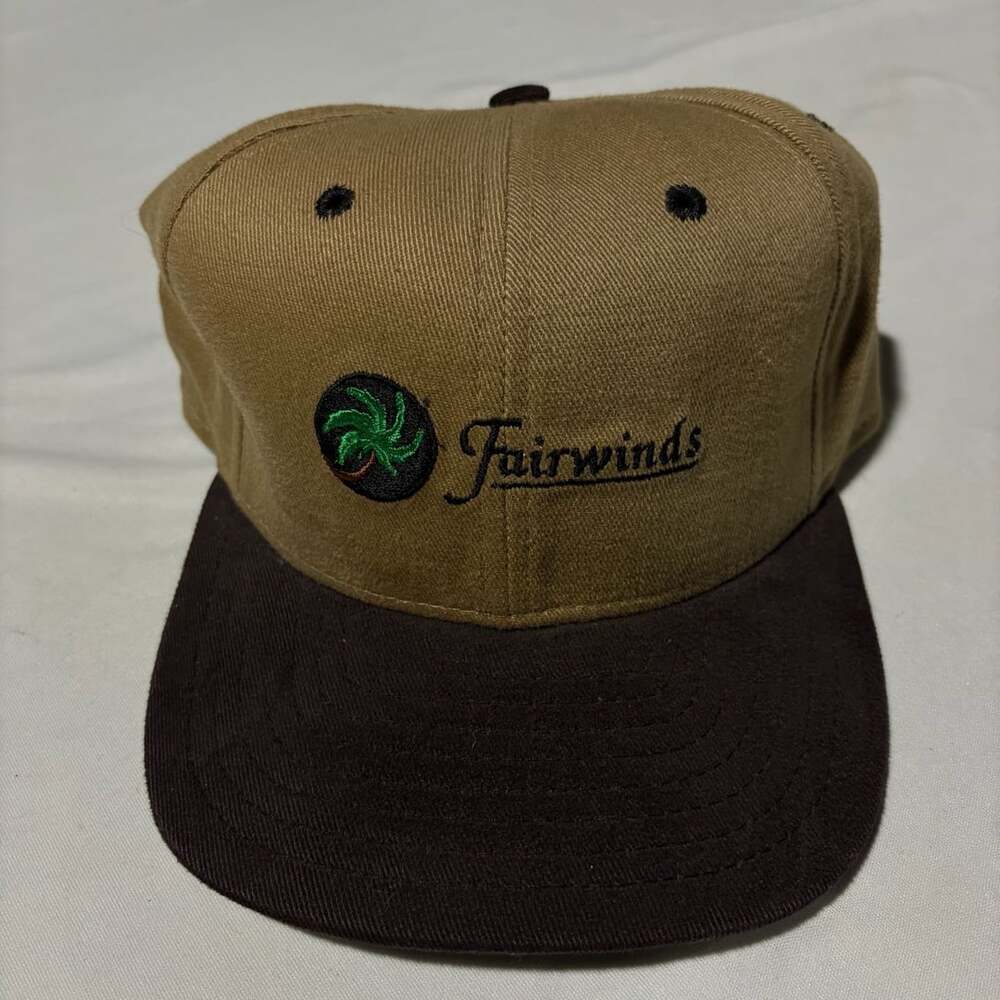 Vtg 90s New Era Low Profile Blank Promo Hat Leather Strapback Made in USA Tan
